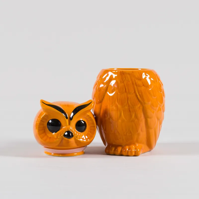 HKLIVING Ceramic Owl Jar Tangerine-1