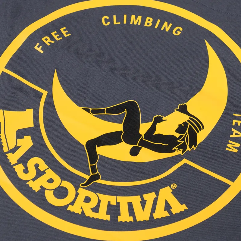 La Sportiva Climbing on the Moon T Shirt Carbon Yellow-4