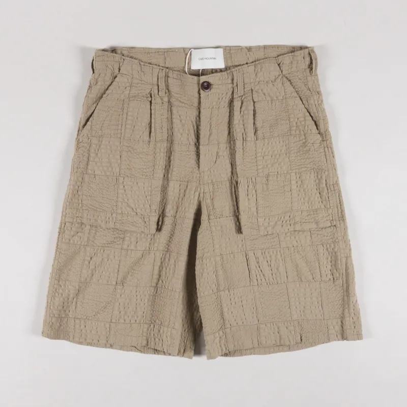 Cafe Mountain Activity Shorts Sand Seersucker