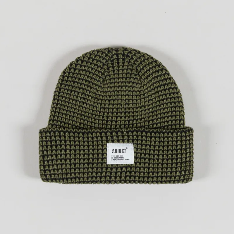 Addict Patch Fold Beanie Olive