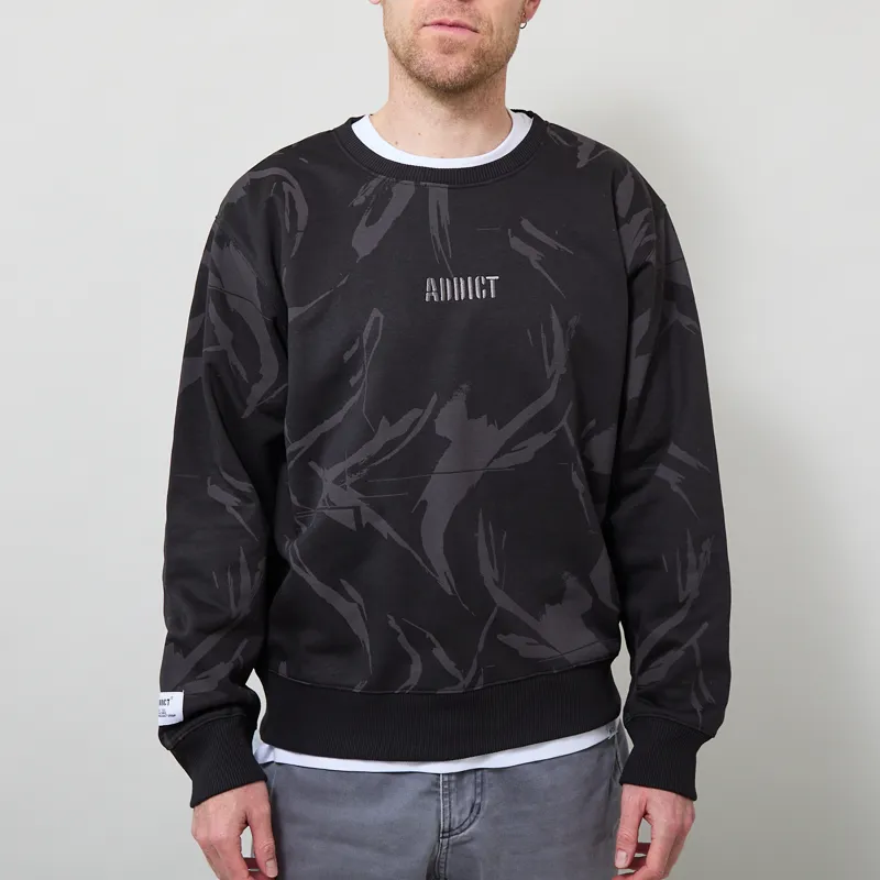 Addict Camo Sweatshirt Black Grey