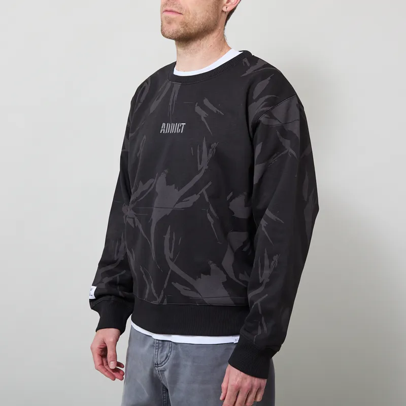 Addict Camo Sweatshirt Black Grey-1