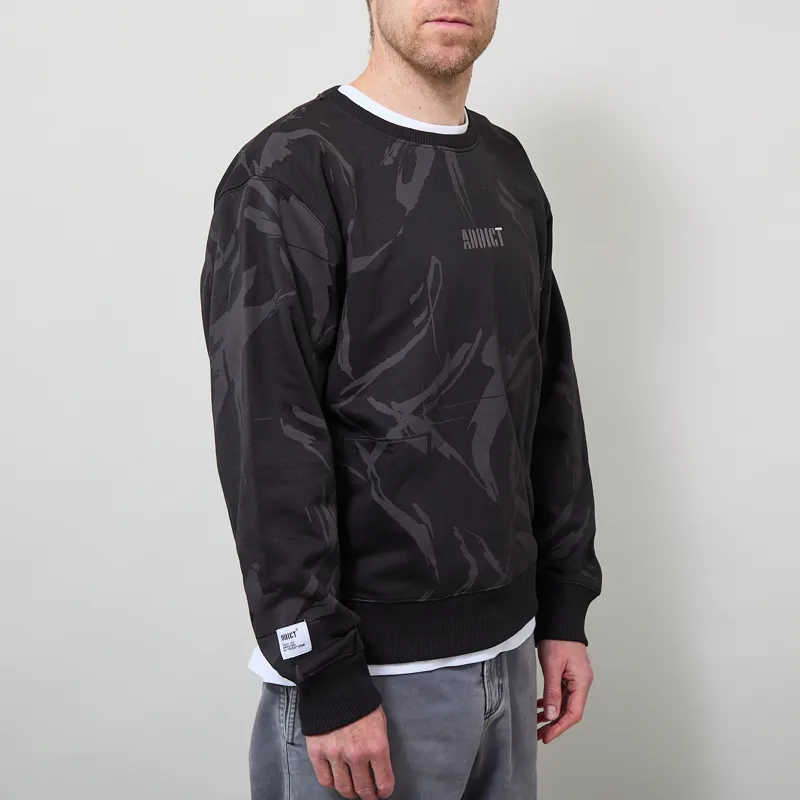 Addict Camo Sweatshirt Black Grey-3