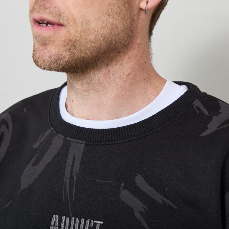Addict Camo Sweatshirt Black Grey-4