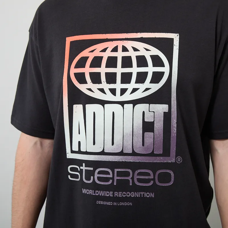 Addict Worldwide T Shirt Black-4