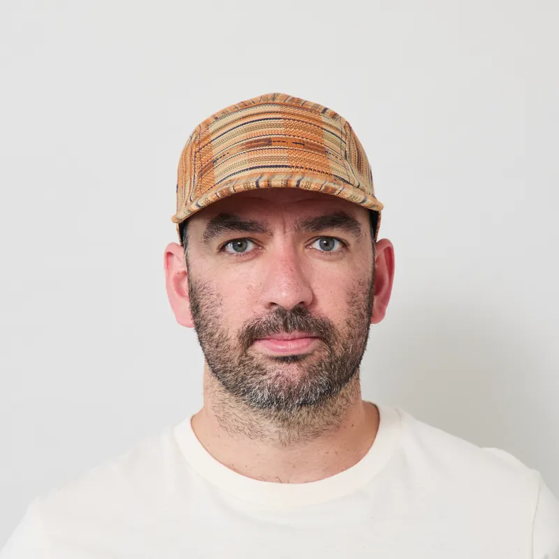 Far Afield Laurel 5 Panel Cap Burnt Orange Jiva Stripe-1
