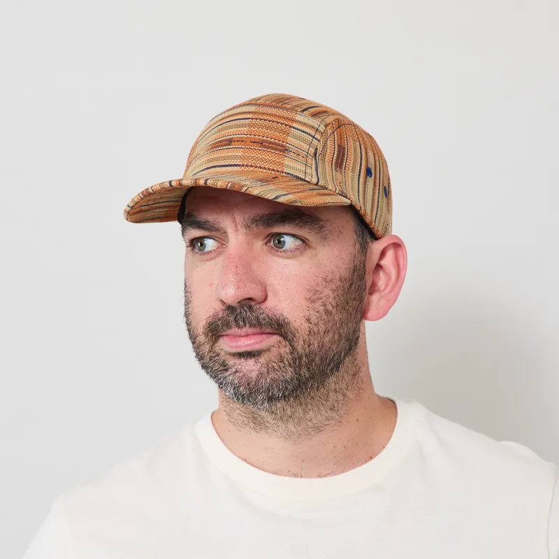 Far Afield Laurel 5 Panel Cap Burnt Orange Jiva Stripe