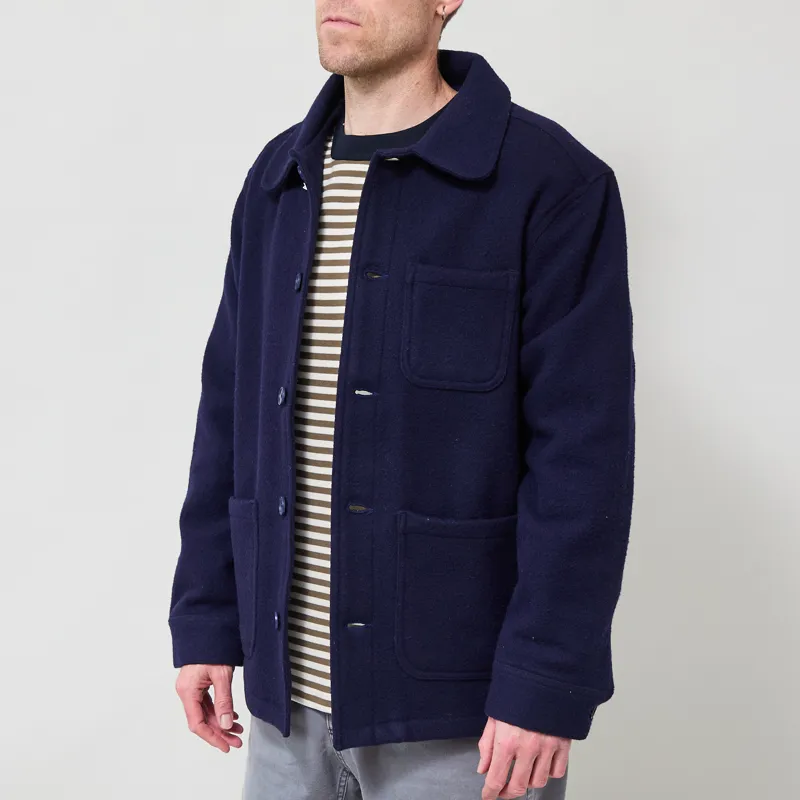 Far Afield Melton Station Jacket Navy-1