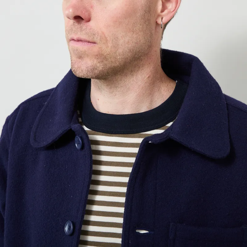 Far Afield Melton Station Jacket Navy-3