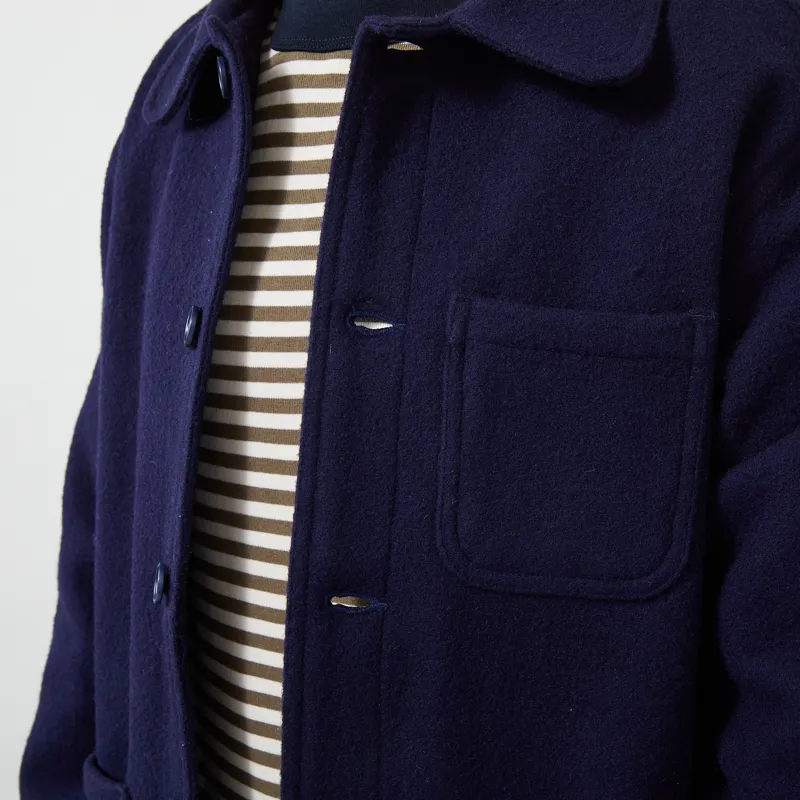 Far Afield Melton Station Jacket Navy-4