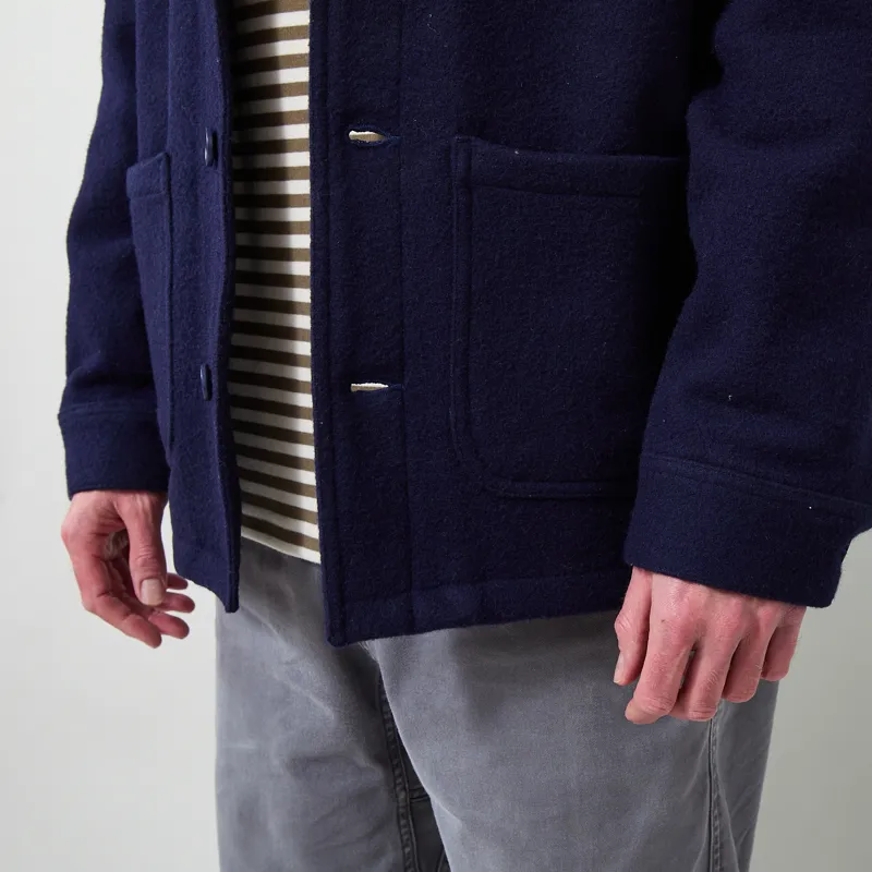 Far Afield Melton Station Jacket Navy-6