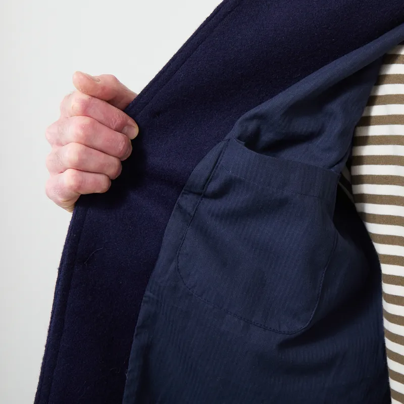 Far Afield Melton Station Jacket Navy-10