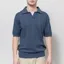 Far Afield Clifford Open Knit Polo Blue