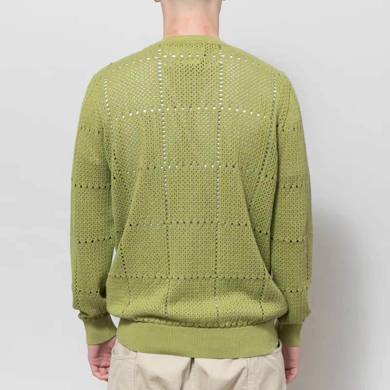 Far Afield Crochet Crewneck Jumper Green-2