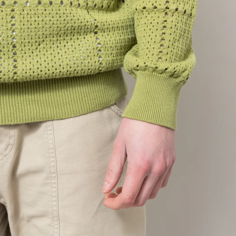 Far Afield Crochet Crewneck Jumper Green-5