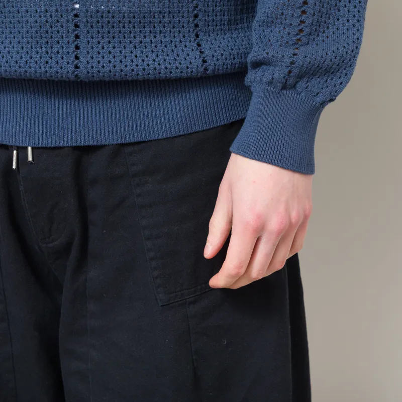 Far Afield Crochet Crewneck Jumper Blue-4