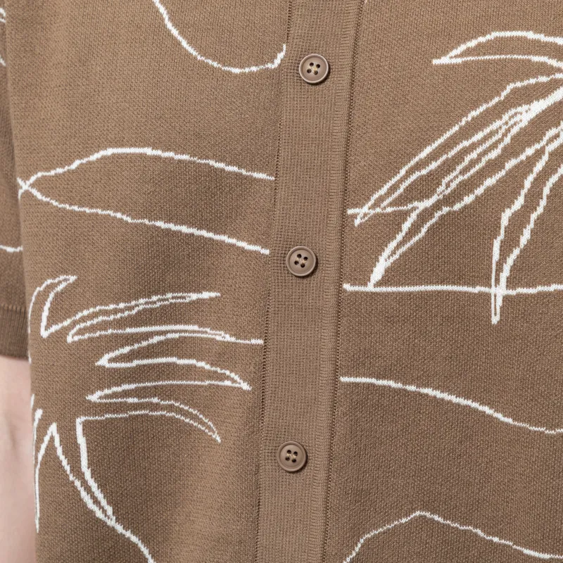 Far Afield Zigger Palm Knit Shirt Brown-5