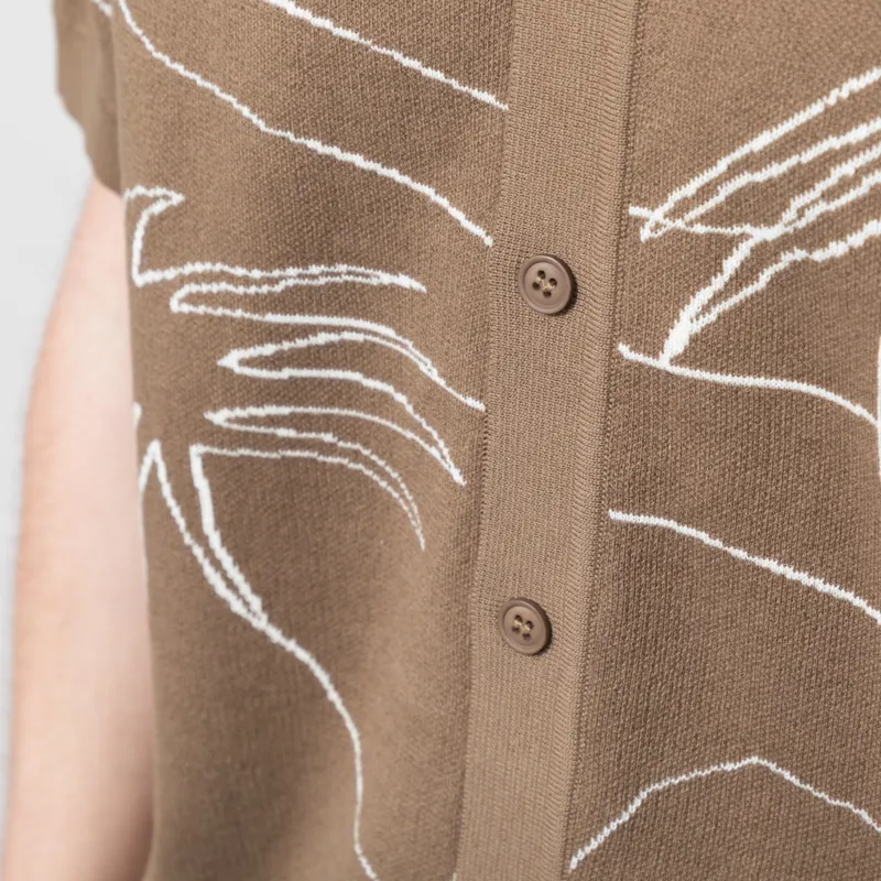 Far Afield Zigger Palm Knit Shirt Brown-6