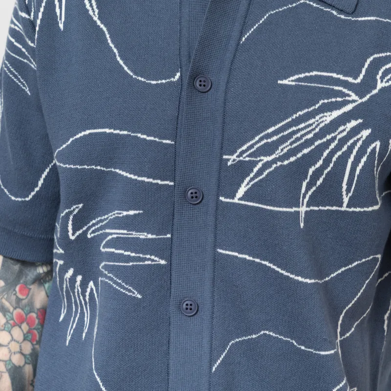 Far Afield Zigger Palm Knit Shirt Blue-6