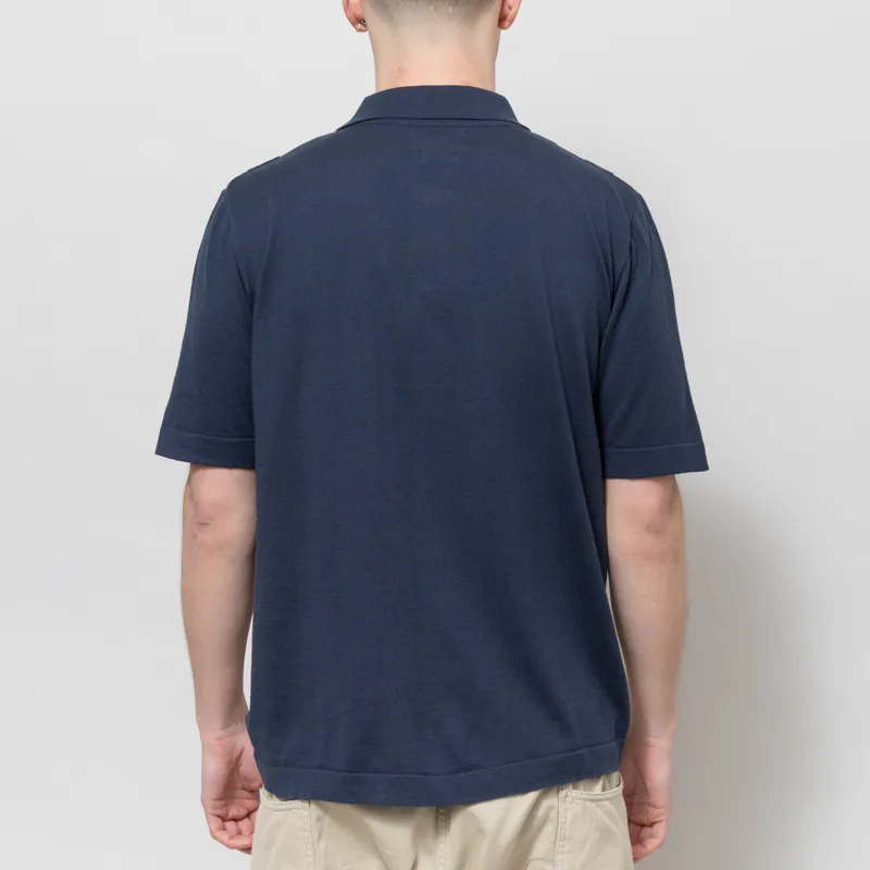 Far Afield Velzy Simple Stripe Knit Shirt Navy-2