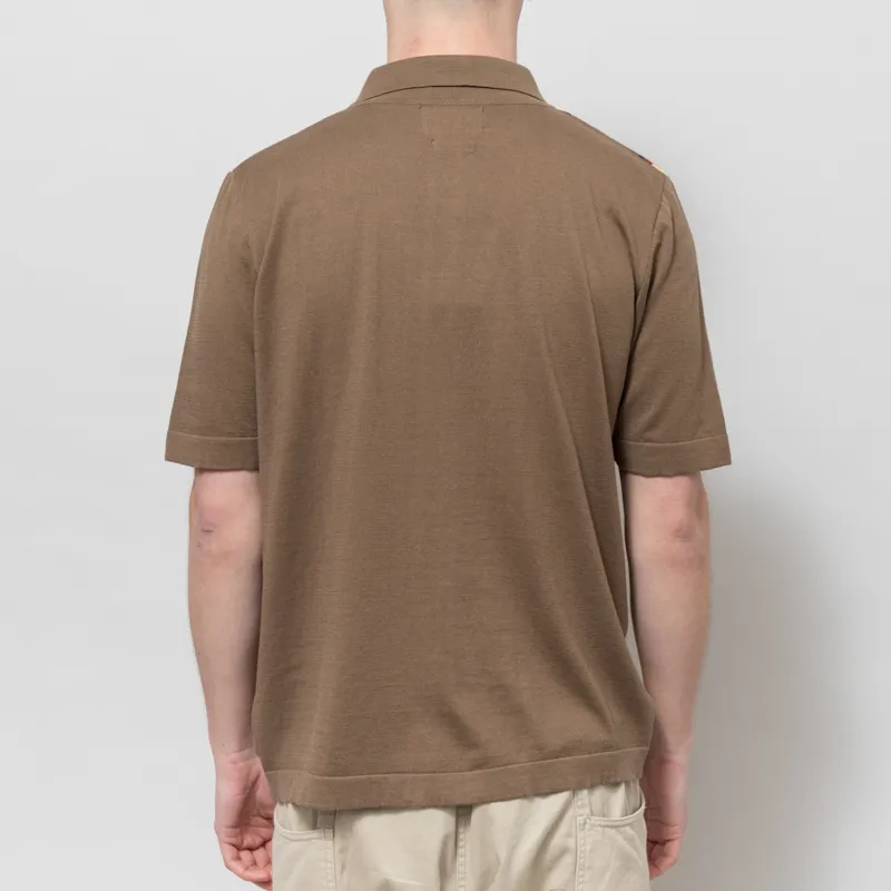 Far Afield Velzy Simple Stripe Knit Shirt Brown-2