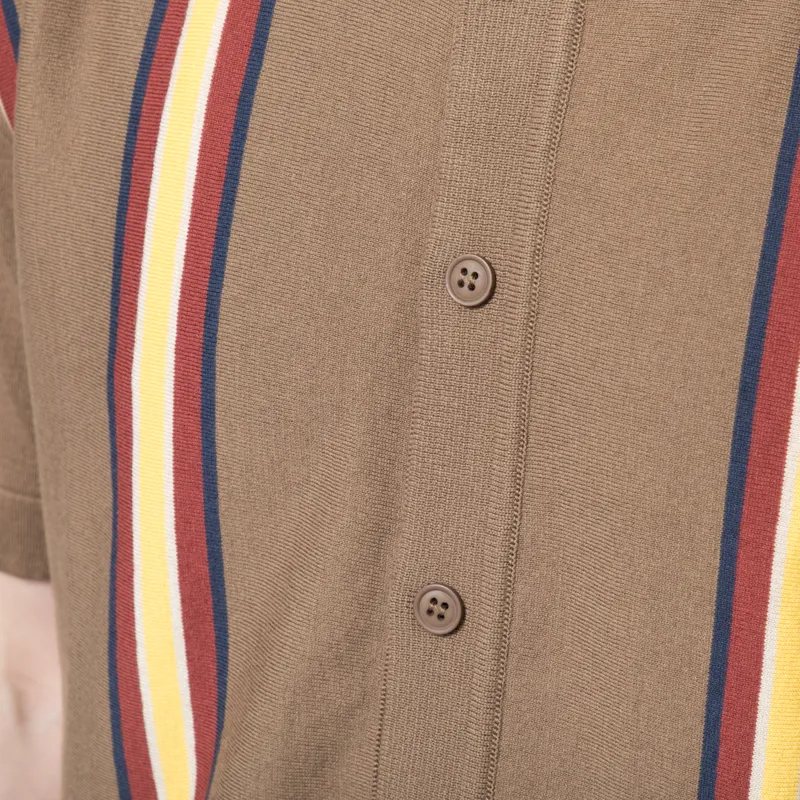 Far Afield Velzy Simple Stripe Knit Shirt Brown-5