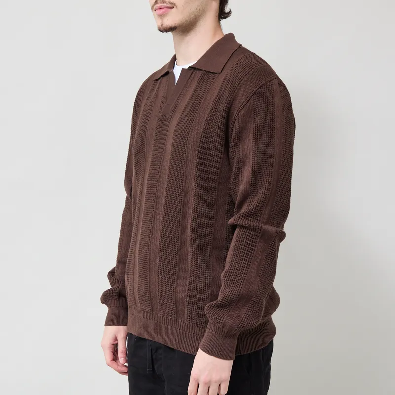 Far Afield Clifford Polo Knit Brown-1