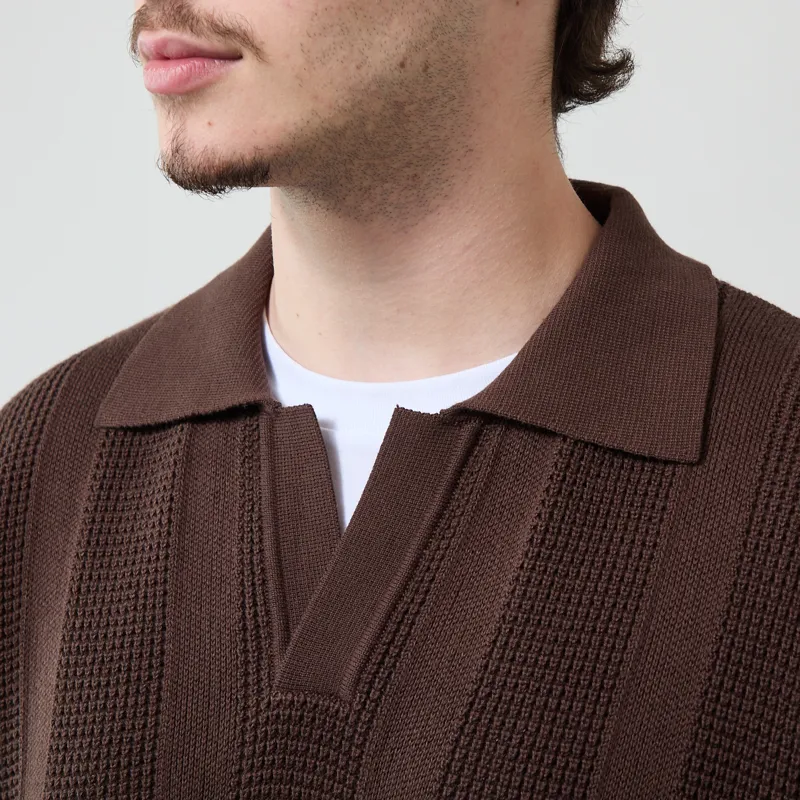 Far Afield Clifford Polo Knit Brown-3
