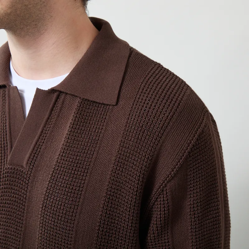 Far Afield Clifford Polo Knit Brown-5