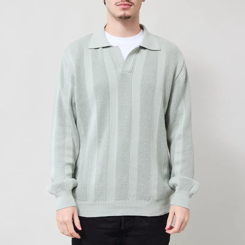 Far Afield Clifford Polo Knit Aqua Blue