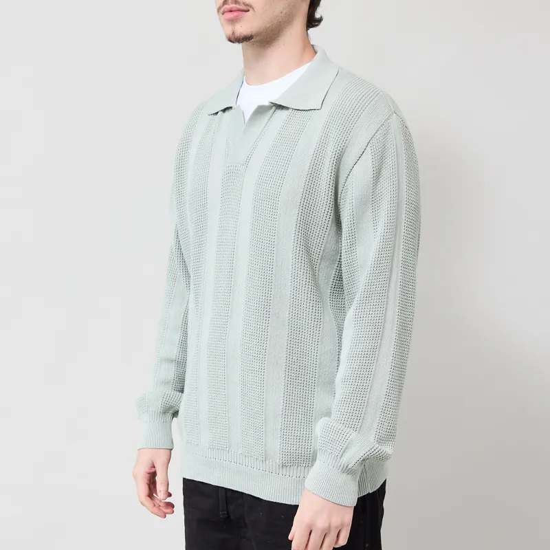 Far Afield Clifford Polo Knit Aqua Blue-1