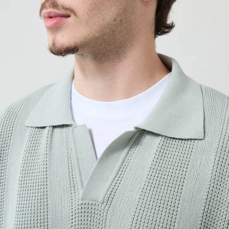 Far Afield Clifford Polo Knit Aqua Blue-3