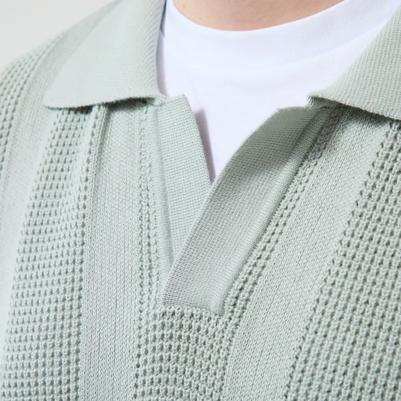 Far Afield Clifford Polo Knit Aqua Blue-4