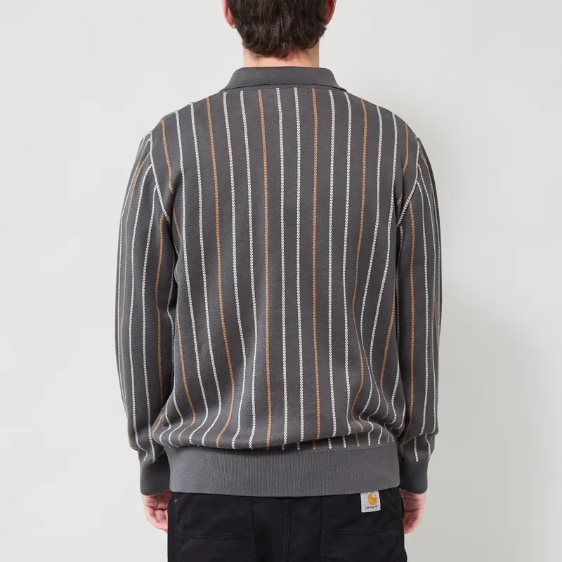 Far Afield Benny Knit Polo Grey-2