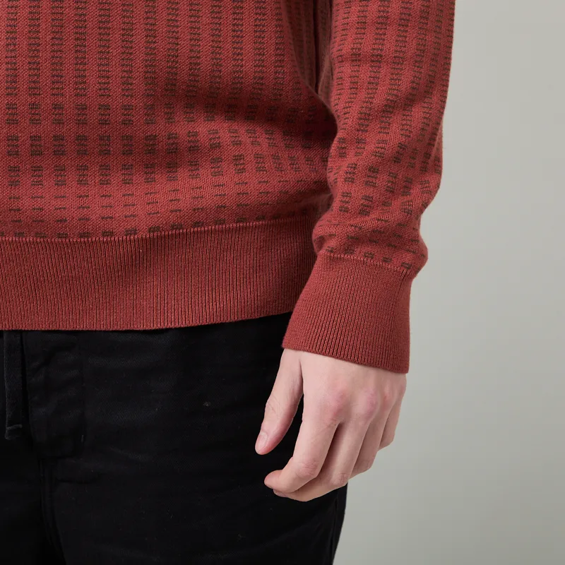 Far Afield Benny Knit Polo Burnt Orange-6