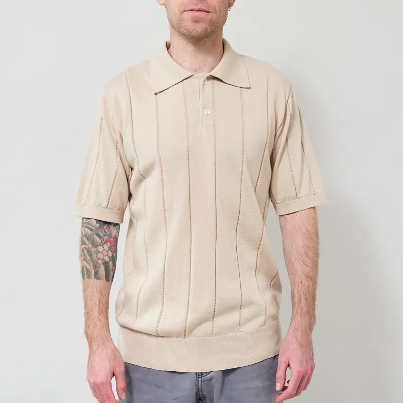 Far Afield Jacobs Knitted Polo Sand