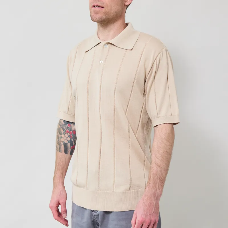 Far Afield Jacobs Knitted Polo Sand-1