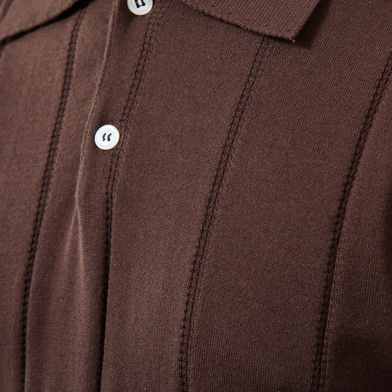 Far Afield Jacobs Knitted Polo Brown-4