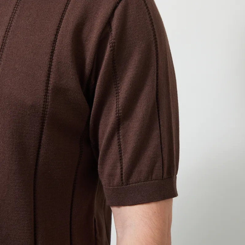 Far Afield Jacobs Knitted Polo Brown-6