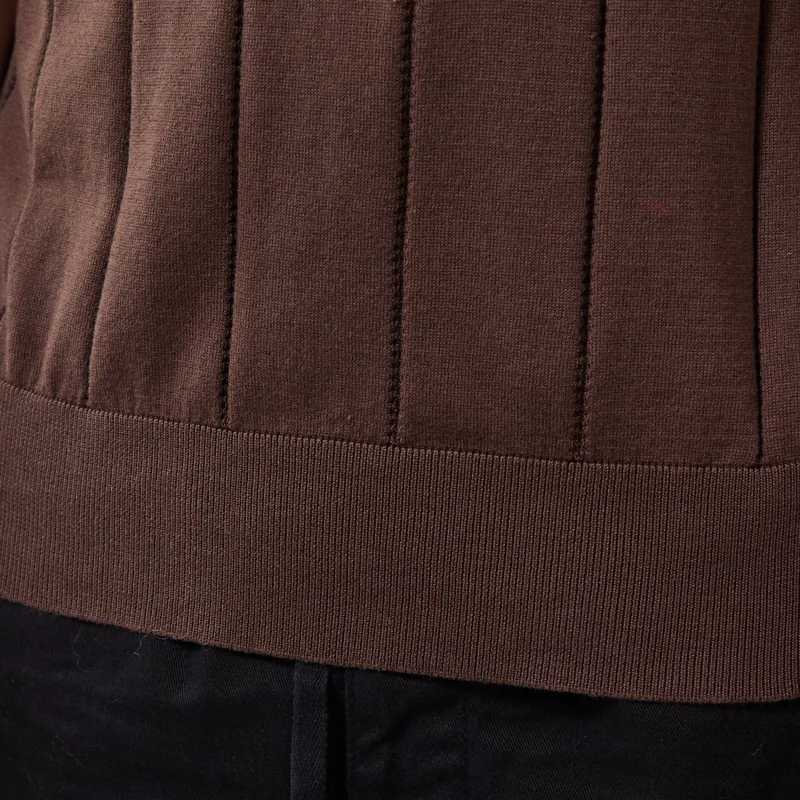 Far Afield Jacobs Knitted Polo Brown-7
