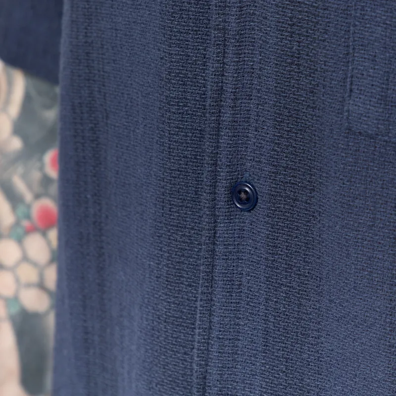 Far Afield Selleck Slub Stripe Shirt Navy-6