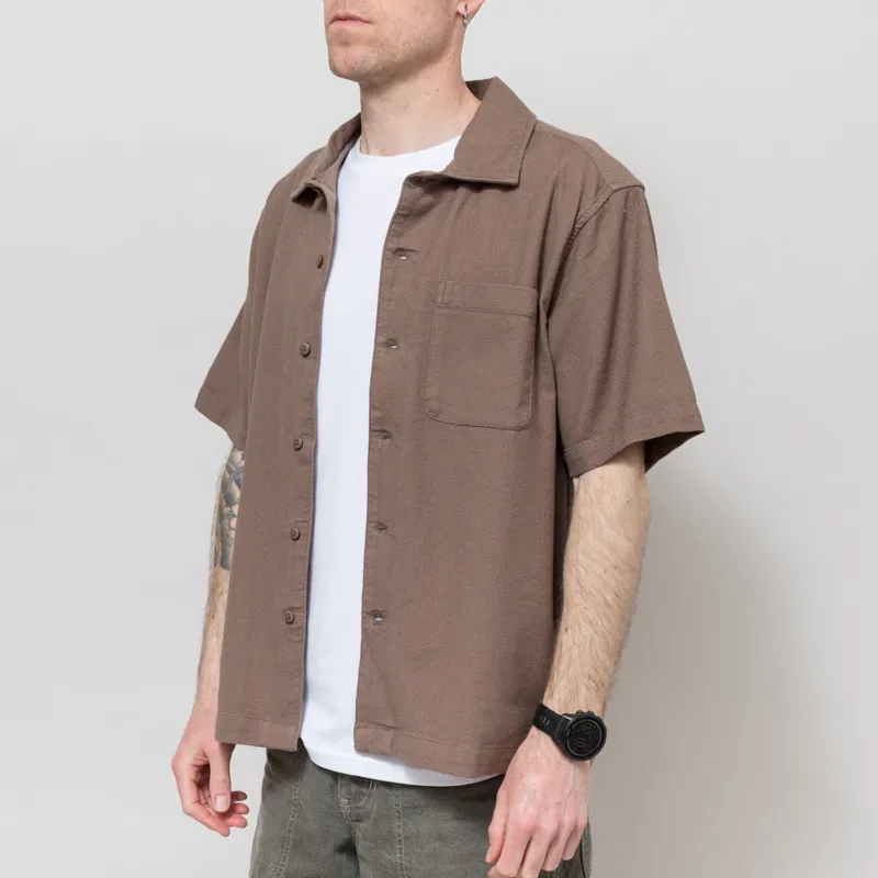 Far Afield Busey Micro Dobby Shirt Brown-1