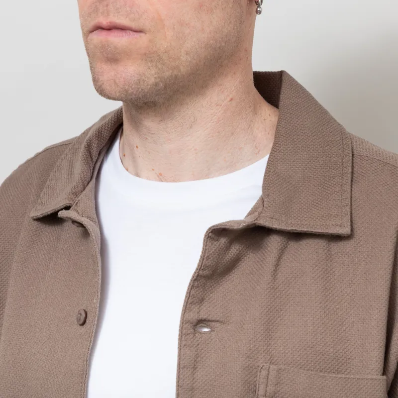 Far Afield Busey Micro Dobby Shirt Brown-3