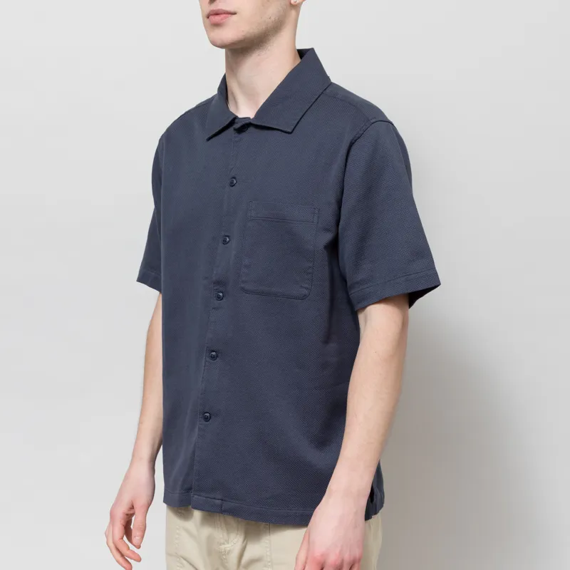 Far Afield Busey Micro Dobby Shirt Navy-1