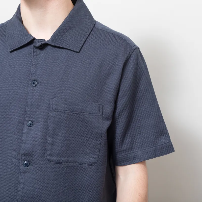 Far Afield Busey Micro Dobby Shirt Navy-3