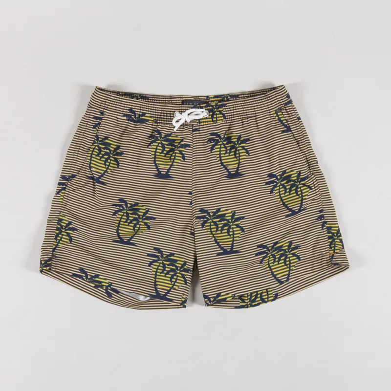 Far Afield Printed Swimshorts Golden Palms Stripe