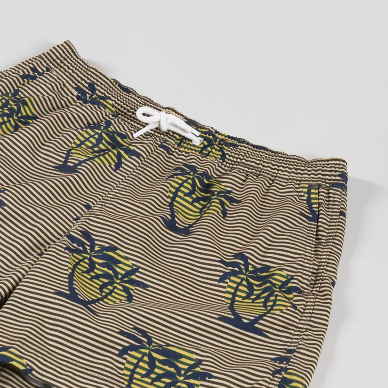 Far Afield Printed Swimshorts Golden Palms Stripe-2
