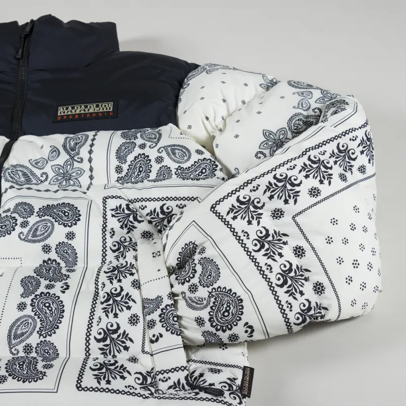 Napapijri Mens Holiday Winter Puffer Down Jacket Bandana Pattern