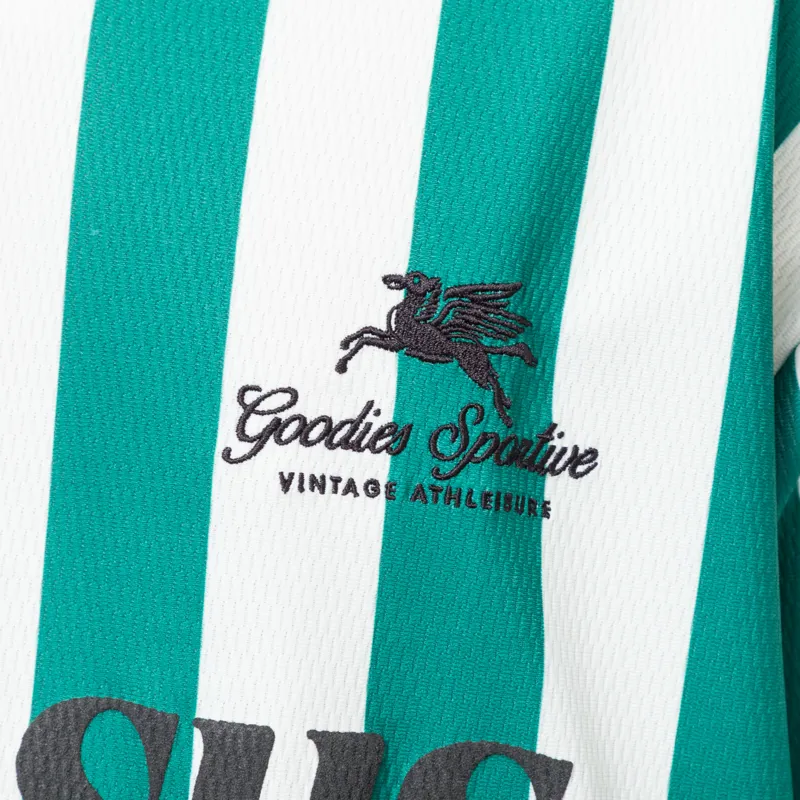 Goodies Sportive About Love Football T Shirt Green Ecru-5