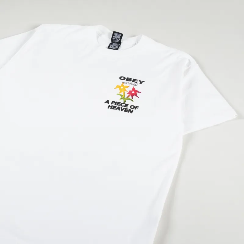 Obey A Piece Of Heaven T Shirt White-3